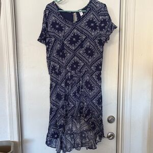 Navy Blue Floral Dress